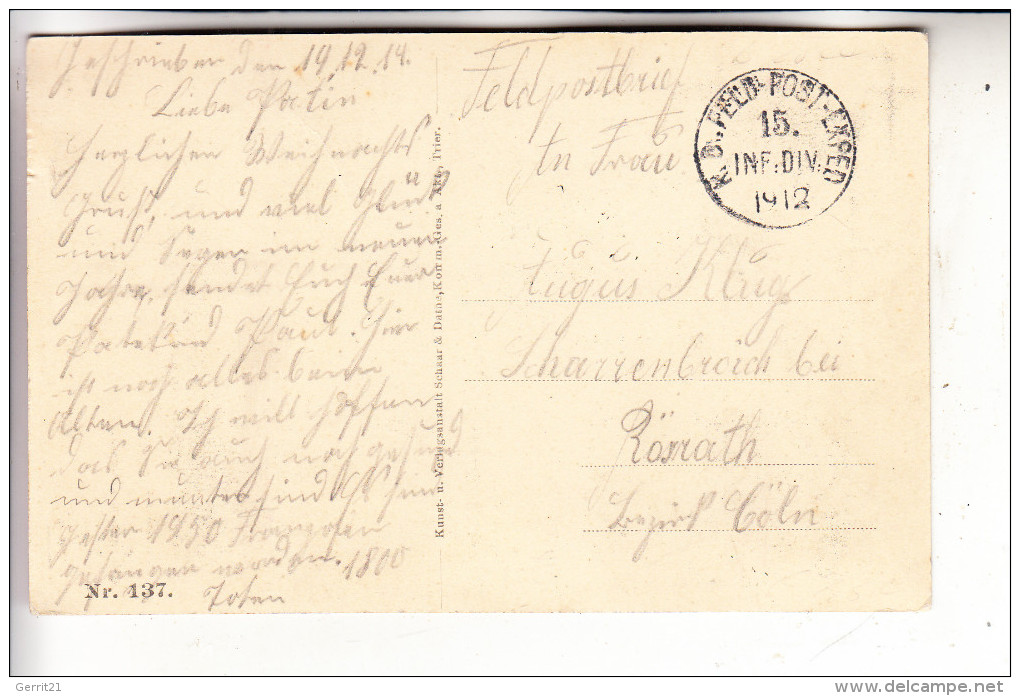 B 2800 MECHELEN, Zerstörungen 1.Weltkrieg, Deutsche Feldpost 1914 - Machelen