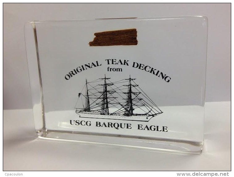 Morceau De Teck Original Du USCG BARQUE EAGLE - Navire école Pour Les Futurs Officiers De L'US Cost Guard [TDB104] - Bateaux