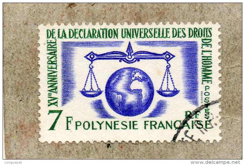 POLYNESIE Frse : 15 Ans De La Déclaration Universelle Des Droits De L'Homme - - Gebruikt