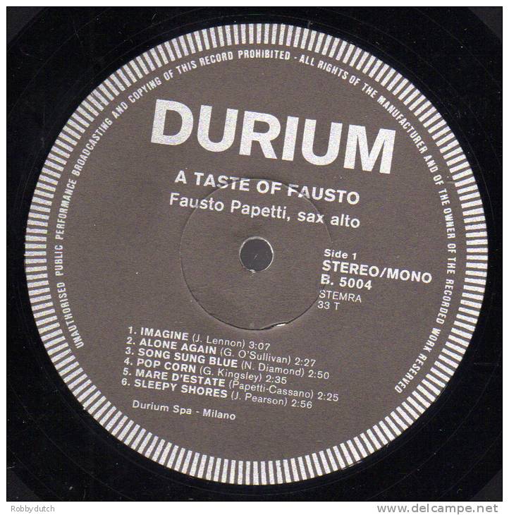 * LP *  FAUSTO PAPETTI - A TASTE OF FAUSTO - Instrumental