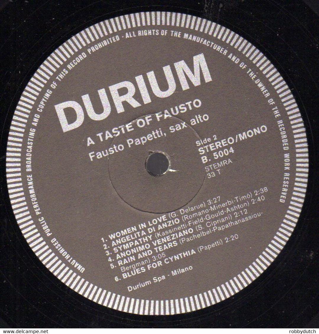 * LP *  FAUSTO PAPETTI - A TASTE OF FAUSTO - Instrumental