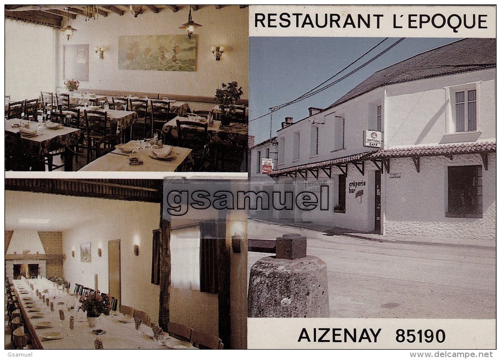 [85] Vendée &gt;  Aizenay Restaurant L'Epoque Chez Gaby (carte Pliable). - (voir Scan). - Aizenay