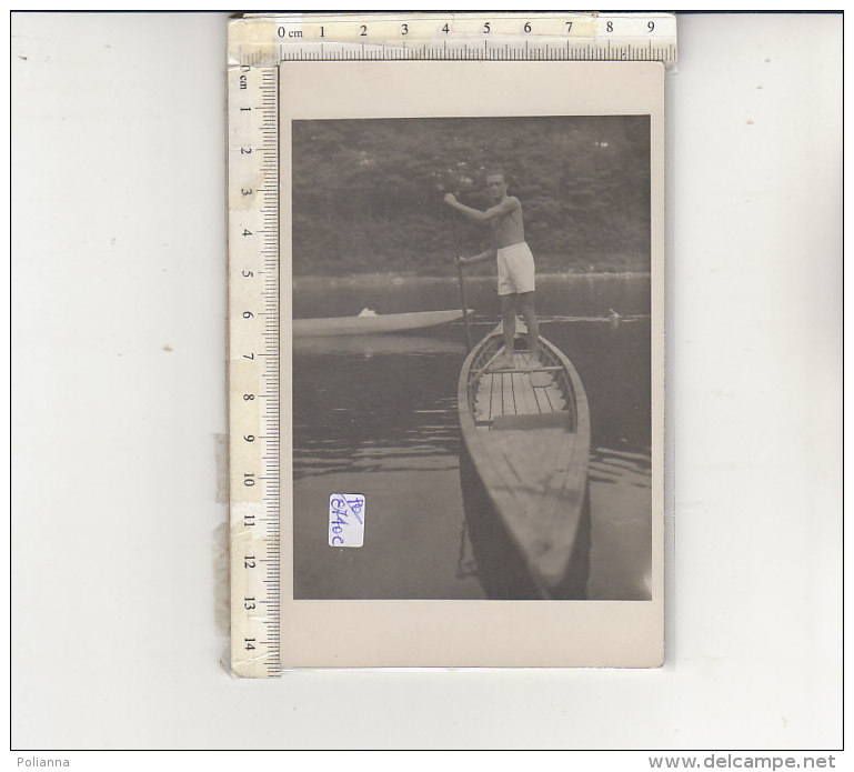 PO8740C# RITRATTO UOMO - CANOA - CANOTTAGGIO Anni '30  No VG - Rowing