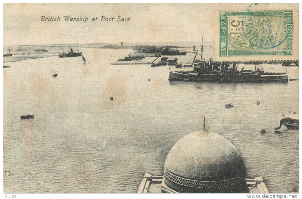 BRITISH WARSHIP AT PORT SAID - Port Said