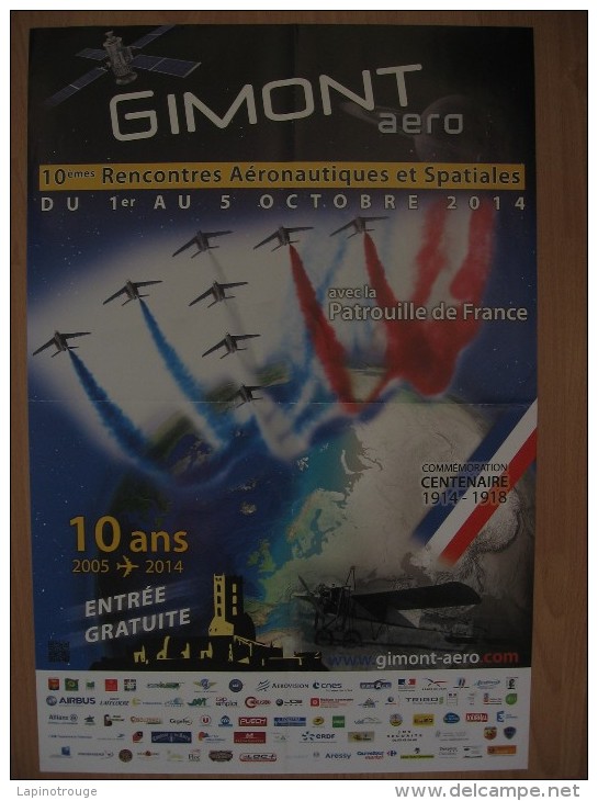 Affiche Rencontres Aéronautiques Et Spatiales Gimont 2014 - Affiches & Offsets