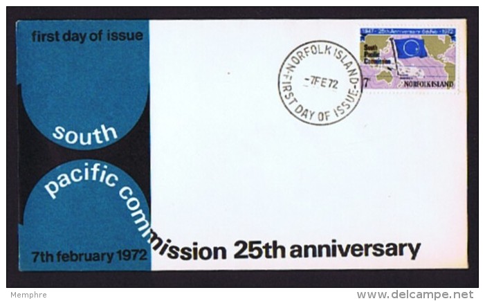 NORFOLK  1972  Pacific Commission 25th Ann Unaddressed FDC - Norfolk Island