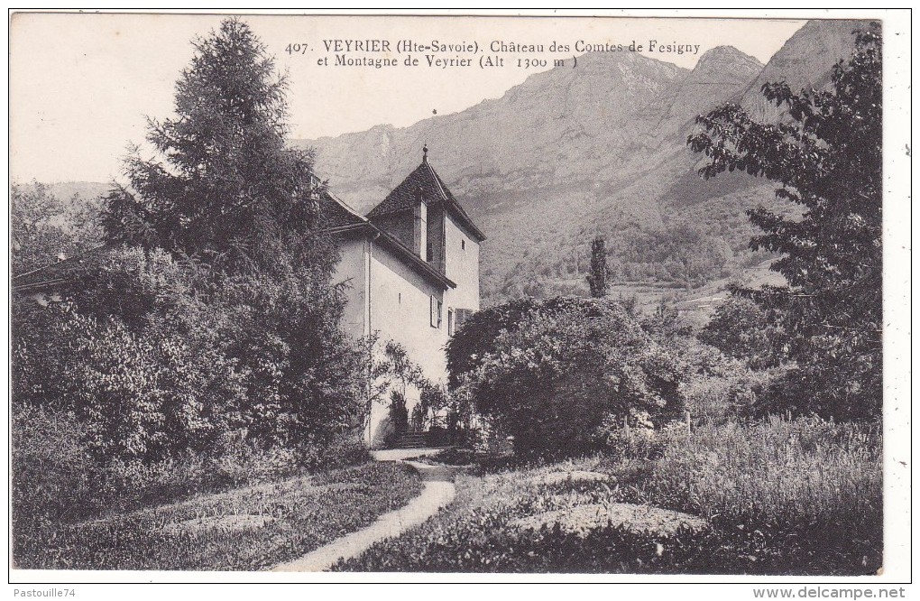 407.   VEYRIER  (Hte-Savoie).  Château  Des  Comtes  De  Fesigny  Et  Montagne  De  Veyrier  (Alt. 1300 M.) - Veyrier