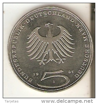 MONEDA DE ALEMANIA DE 5 MARK DEL AÑO 1981  (COIN) - 5 Marcos