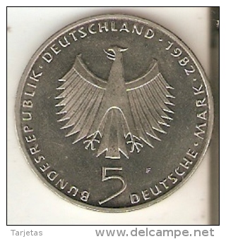 MONEDA DE ALEMANIA DE 5 MARK DEL AÑO 1982 LETRA F  (COIN) - 5 Marcos