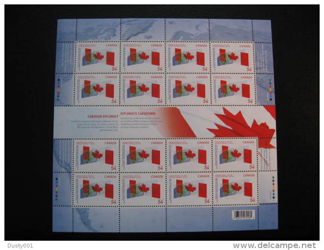 F09-26  SC# 2331i  Feuille De 16, Diplomacie Canadienne; Canadian Diplomacy; Sheet Of 16;   2009 - Volledige & Onvolledige Vellen