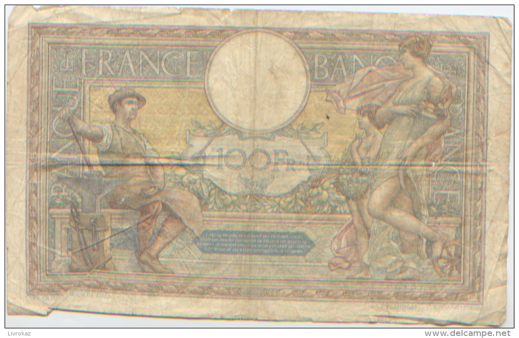 Billet De Banque, Banknote, Biglietto Di Banca, Bankbiljet, Banque De France, 100 Francs Luc Olivier Merson 1925 - 100 F 1908-1939 ''Luc Olivier Merson''