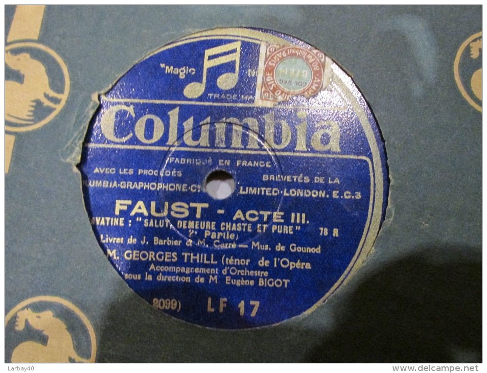 78 Tours FAUST ACT III - 78 Rpm - Gramophone Records