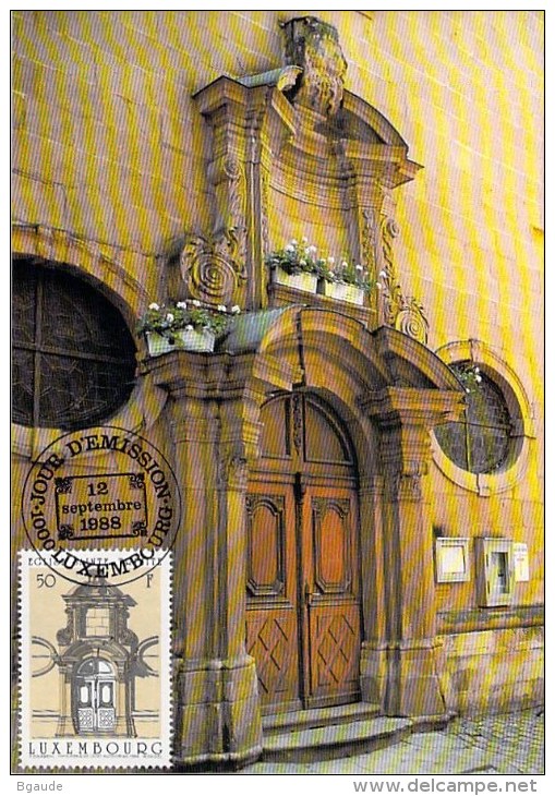 LUXEMBOURG  CARTE MAXIMUM  NUM-YVERT  1156 ARCHITECTURE PORTES ANCIENNES - Cartes Maximum