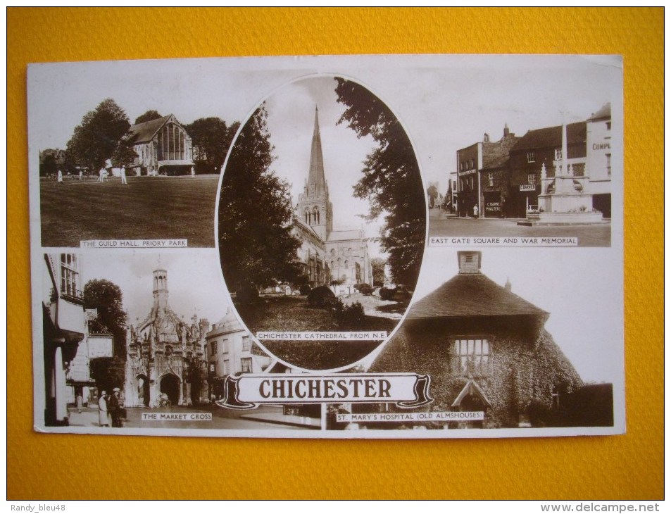 Cpsm  CHICHESTER  -  Multivues - The Guild Hall - East Gate Square - The Market Cross - Angeterre - Chichester