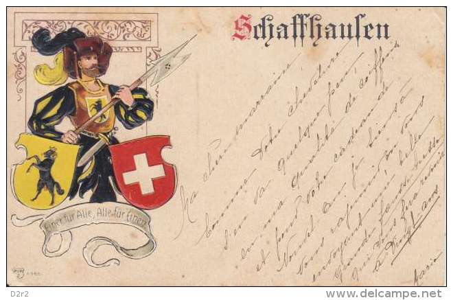 SCHAFFHAUSEN- LITHO- GAUFFREE- ECRITE, MAIS NON ENVOYEE - - Other & Unclassified