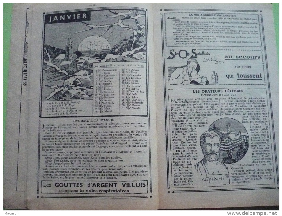 ALMANACH FRANCOIS 1936 Pharmacie Pollet Le Touquet. COMPLET 160 Pages. MEDICAMENT  MEDECINE TRES BON ETAT - Kleinformat : 1921-40