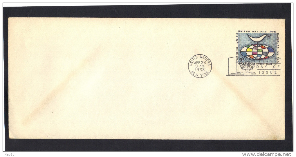 Nations - Unies , New York , Entier Enveloppe FDC 1963. - Oblitérés