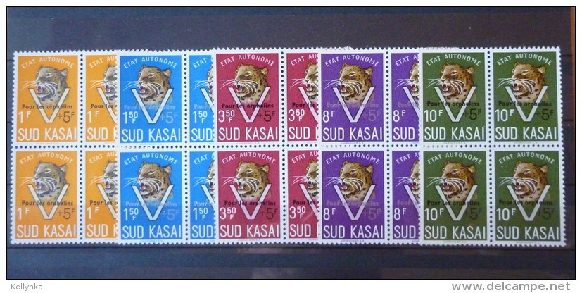 Sud Kasai - 20A/24A - Bloc De 4 - Léopards - Surcharge "Pour Les Orphelins" - 1961 - MNH - Sur Kasai