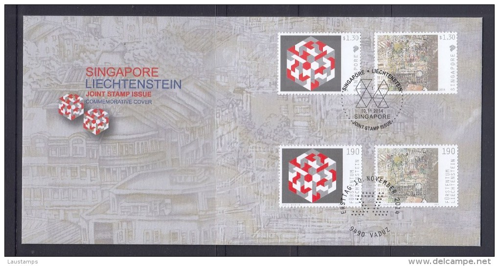 Singapore Liechtenstein 2014 Joint Stamp Issue FDC(Singapore+Liechtenste In Stamps) - Unused Stamps