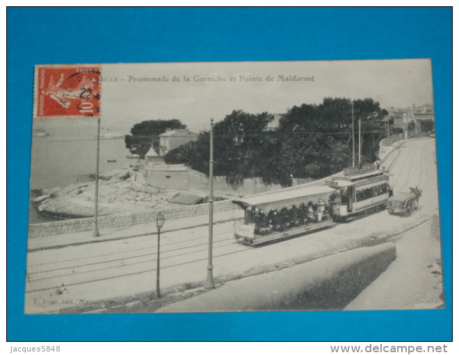 13) Marseille - Promenade De La Corniche Et Pointe De Maldormé  " Tram - Attelage "   - Année   - EDIT - - Endoume, Roucas, Corniche, Plages