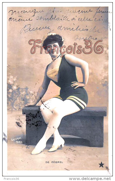 CPA Fantaisie Jolie Fille Jeune Femme Artiste - Artist - De Pébrel - Théatre Opera - Sazerac Paris Maillot Bain Swimsuit - Artiesten