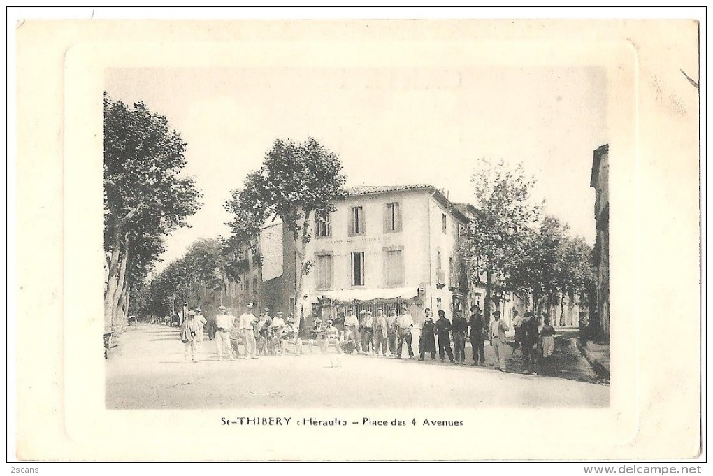 Dépt 34 - SAINT-THIBÉRY - Place Des 4 Avenues (animée) - Autres & Non Classés