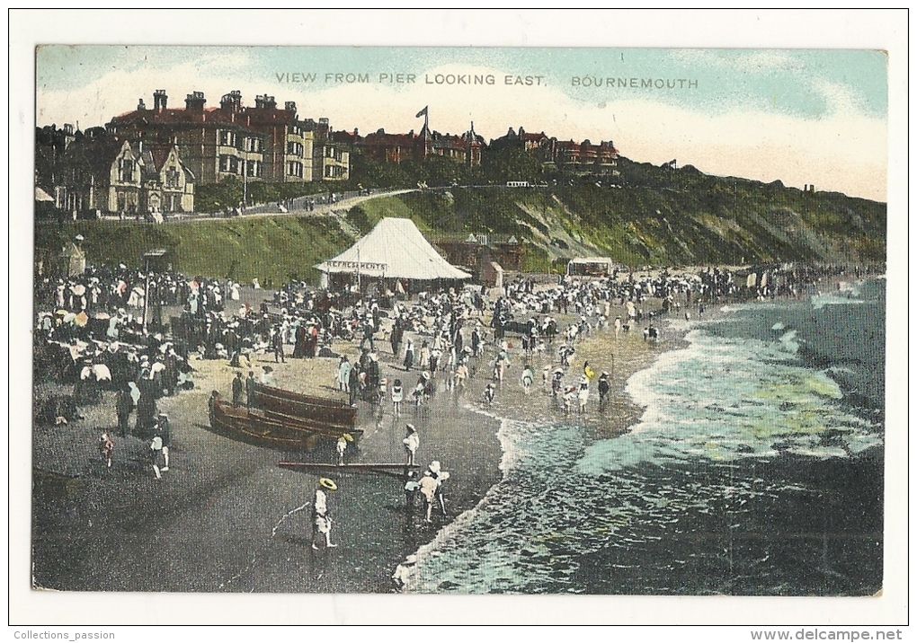 Cp, Angleterre,  Bournemouth, View From Looking East, Voyagée 1909 - Bournemouth (from 1972)