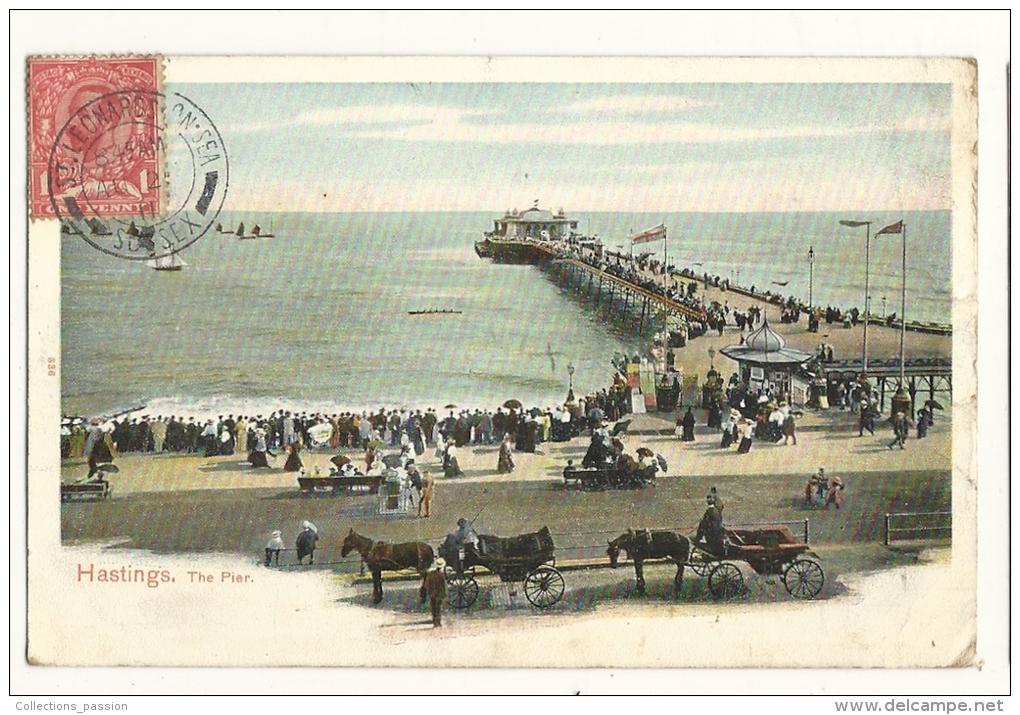 Cp, Angleterre, Hastings, The Pier, Voyagée 1911 - Hastings