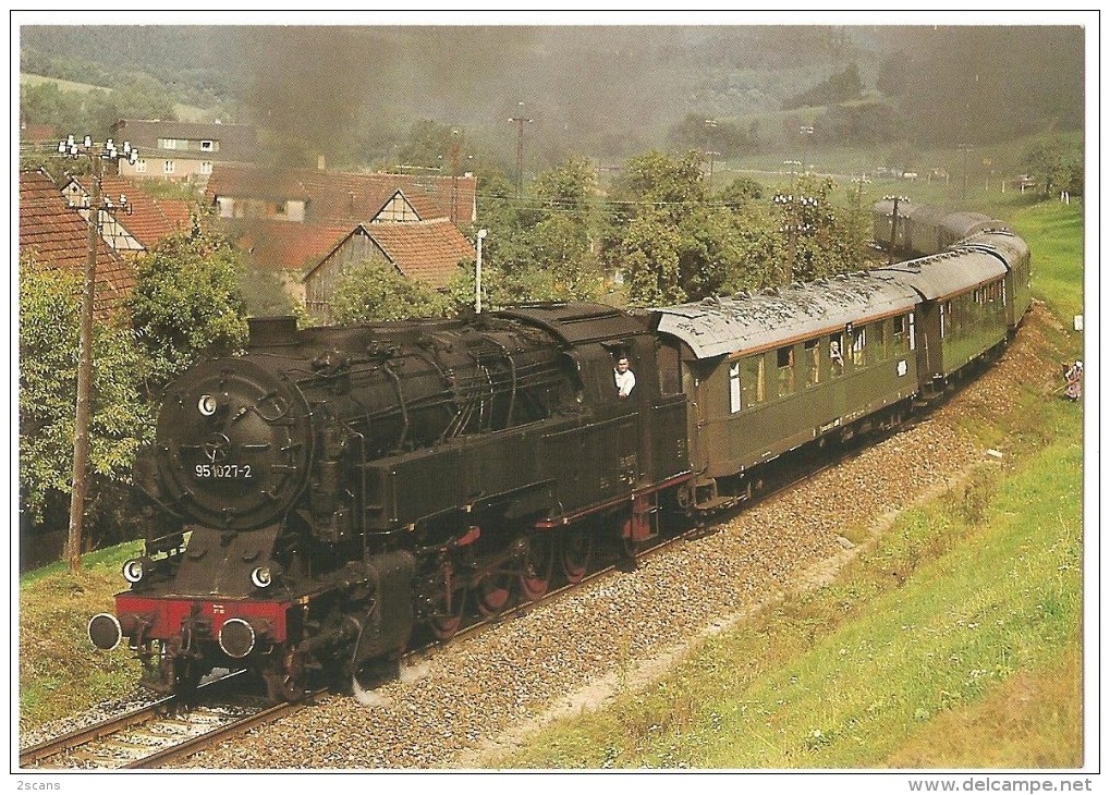 TRAIN Allemagne - EISENBAHN Deutschland - QUITTELSDORF - Güterzug Tenderlokomotive 95 1027-2 - Trains