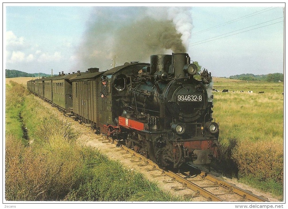 TRAIN Allemagne - EISENBAHN Deutschland - PUTBUS - DR, Schmalspur Dampflokomotive 99 4632-8 - Trains