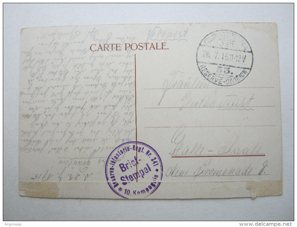 1915 , OOSTENDE, Ostende    ,  Carte Militaire   , 2 Scans - Army: German