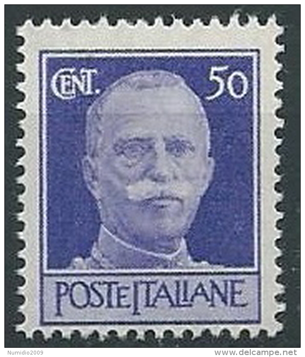 1944 LUOGOTENENZA ROMA 50 CENT FILIGRANA CORONA MNH ** - ED1049-8 - Neufs