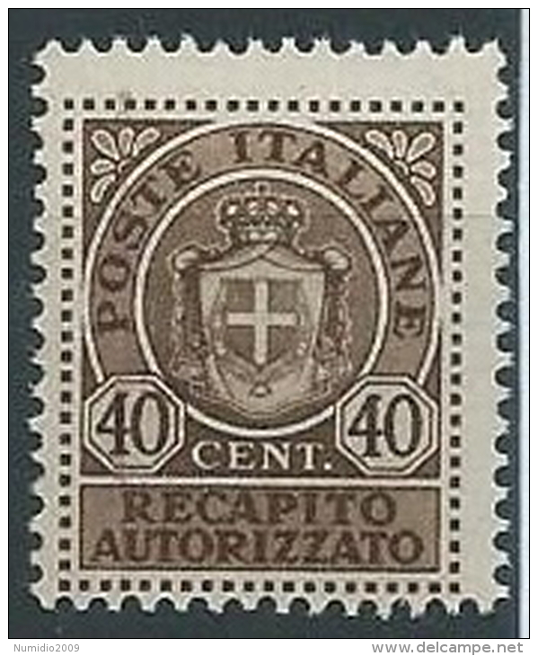 1945 LUOGOTENENZA RECAPITO AUTORIZZATO 40 CENT MNH ** - ED1050-2 - Service Privé Autorisé