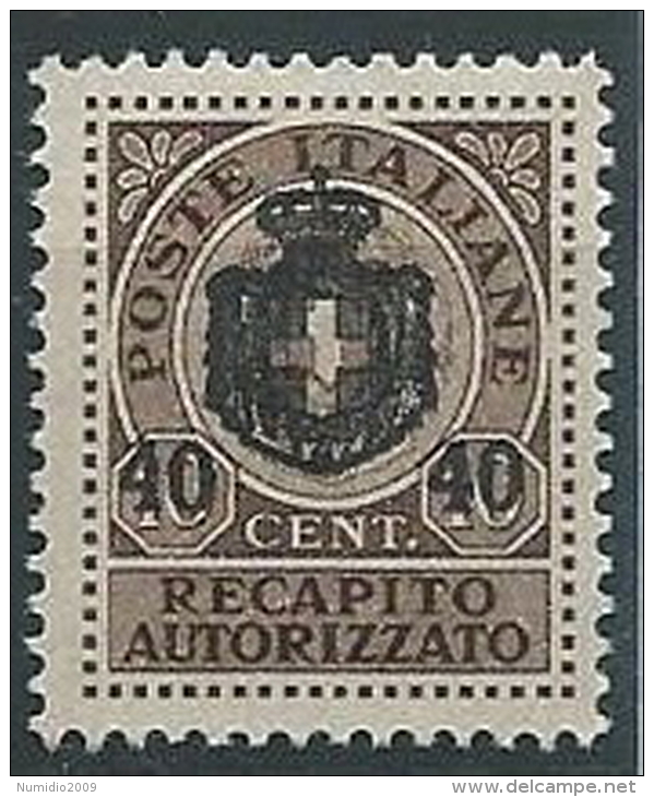 1945 LUOGOTENENZA RECAPITO AUTORIZZATO 40 SU 10 CENT MNH ** - ED1050-5 - Autorisierter Privatdienst