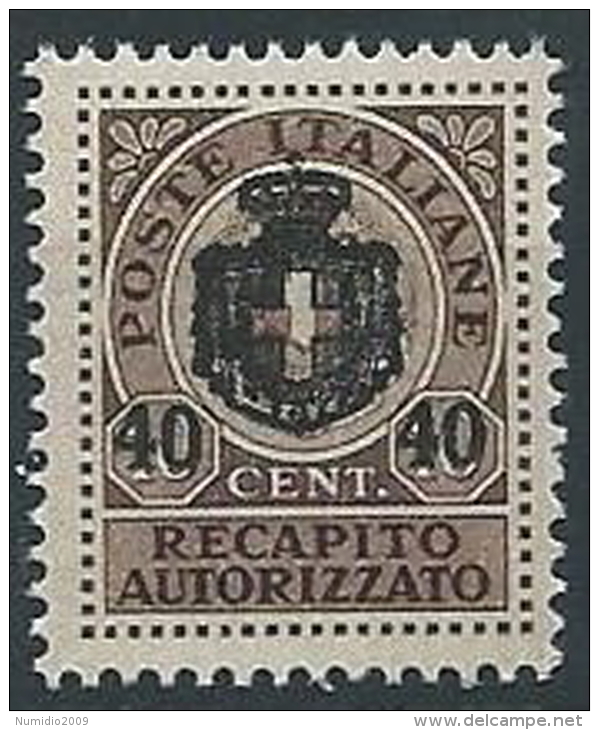 1945 LUOGOTENENZA RECAPITO AUTORIZZATO 40 SU 10 CENT MNH ** - ED1050-6 - Service Privé Autorisé