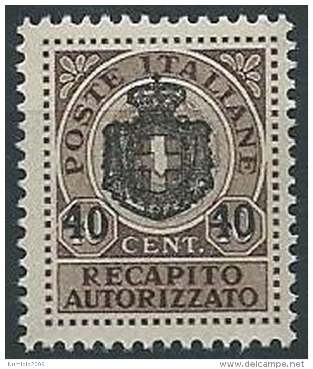 1945 LUOGOTENENZA RECAPITO AUTORIZZATO 40 SU 10 CENT MNH ** - ED1051-5 - Service Privé Autorisé