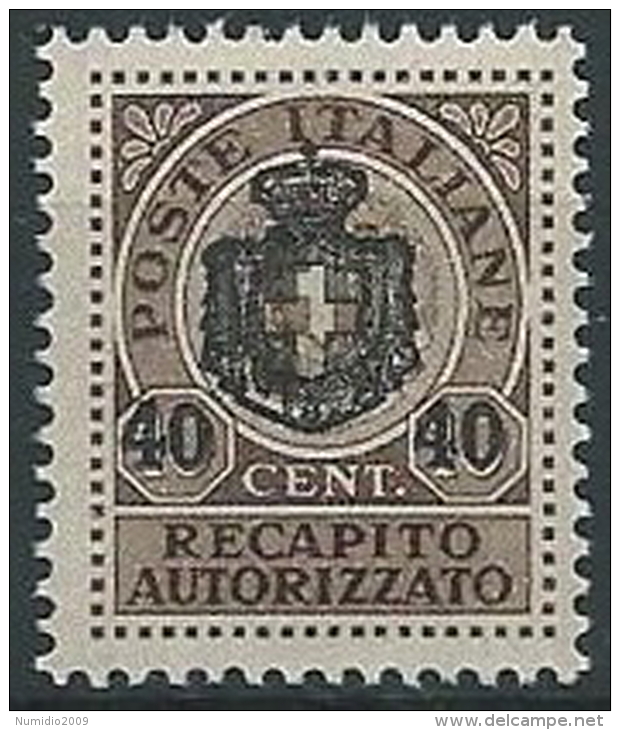 1945 LUOGOTENENZA RECAPITO AUTORIZZATO 40 SU 10 CENT MNH ** - ED1051-6 - Service Privé Autorisé