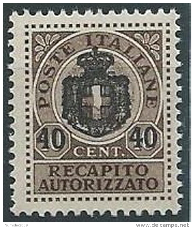 1945 LUOGOTENENZA RECAPITO AUTORIZZATO 40 SU 10 CENT MNH ** - ED1051-7 - Service Privé Autorisé