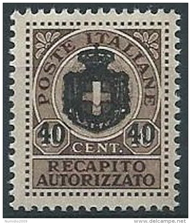 1945 LUOGOTENENZA RECAPITO AUTORIZZATO 40 SU 10 CENT MNH ** - ED1051-8 - Service Privé Autorisé