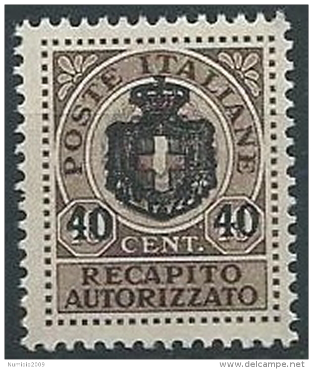 1945 LUOGOTENENZA RECAPITO AUTORIZZATO 40 SU 10 CENT MNH ** - ED1051-12 - Service Privé Autorisé