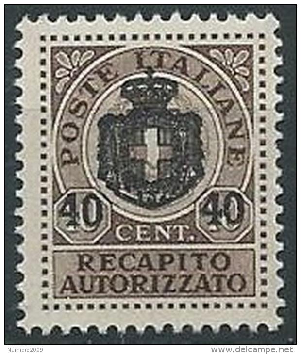 1945 LUOGOTENENZA RECAPITO AUTORIZZATO 40 SU 10 CENT MNH ** - ED1051-13 - Recapito Autorizzato