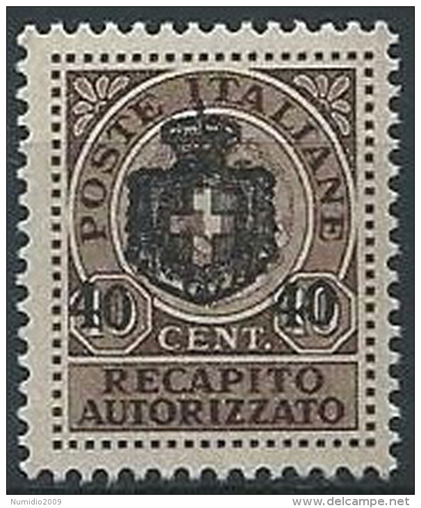 1945 LUOGOTENENZA RECAPITO AUTORIZZATO 40 SU 10 CENT MNH ** - ED1052 - Service Privé Autorisé