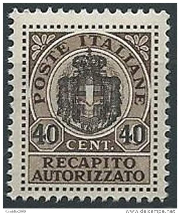 1945 LUOGOTENENZA RECAPITO AUTORIZZATO 40 SU 10 CENT MNH ** - ED1052-4 - Authorized Private Service