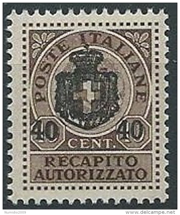 1945 LUOGOTENENZA RECAPITO AUTORIZZATO 40 SU 10 CENT MNH ** - ED1052-6 - Geautoriseerde Privédienst