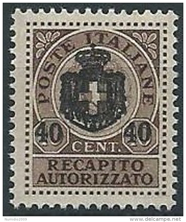 1945 LUOGOTENENZA RECAPITO AUTORIZZATO 40 SU 10 CENT MNH ** - ED1052-9 - Authorized Private Service