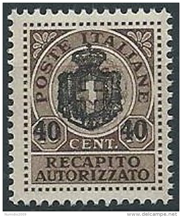 1945 LUOGOTENENZA RECAPITO AUTORIZZATO 40 SU 10 CENT MNH ** - ED1052-11 - Recapito Autorizzato