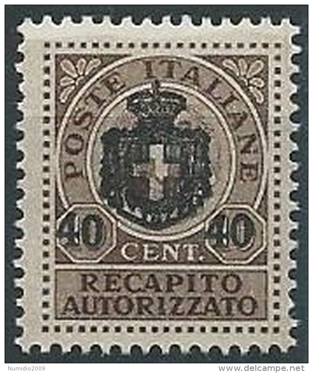 1945 LUOGOTENENZA RECAPITO AUTORIZZATO 40 SU 10 CENT MNH ** - ED1052-14 - Service Privé Autorisé