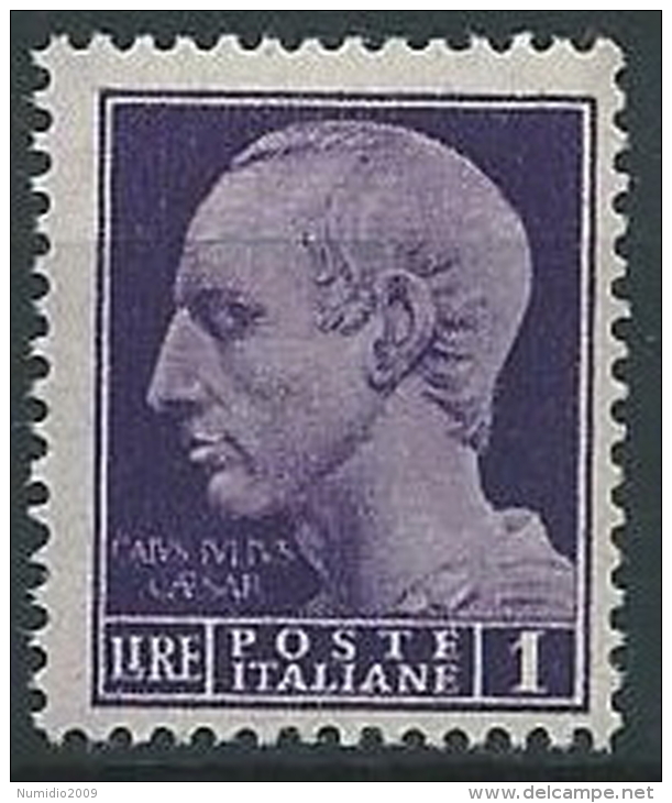 1945 LUOGOTENENZA ROMA 1 LIRA FILIGRANA RUOTA MNH ** - ED1054-5 - Neufs