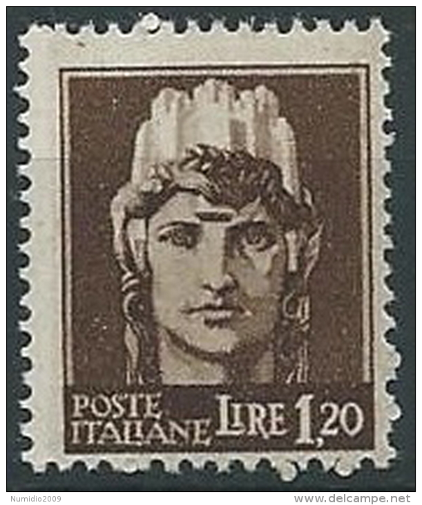 1945 LUOGOTENENZA ROMA 1,20 LIRE FILIGRANA RUOTA MNH ** - ED1054 - Neufs