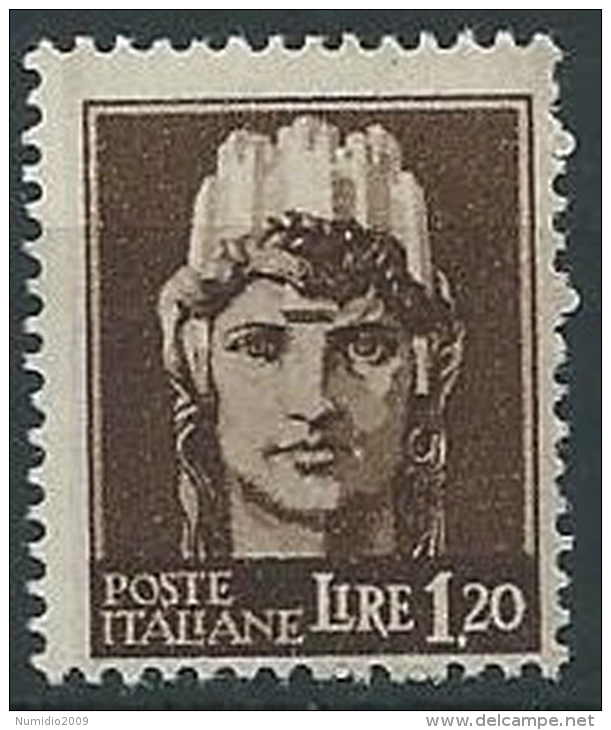 1945 LUOGOTENENZA ROMA 1,20 LIRE FILIGRANA RUOTA MNH ** - ED1054-2 - Neufs